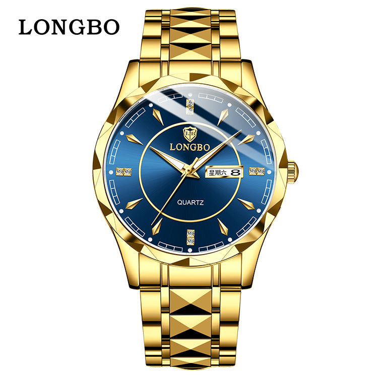 Longbo Brand Men's Quartz Waterproof Watch: Simple Casual Couple Watch.