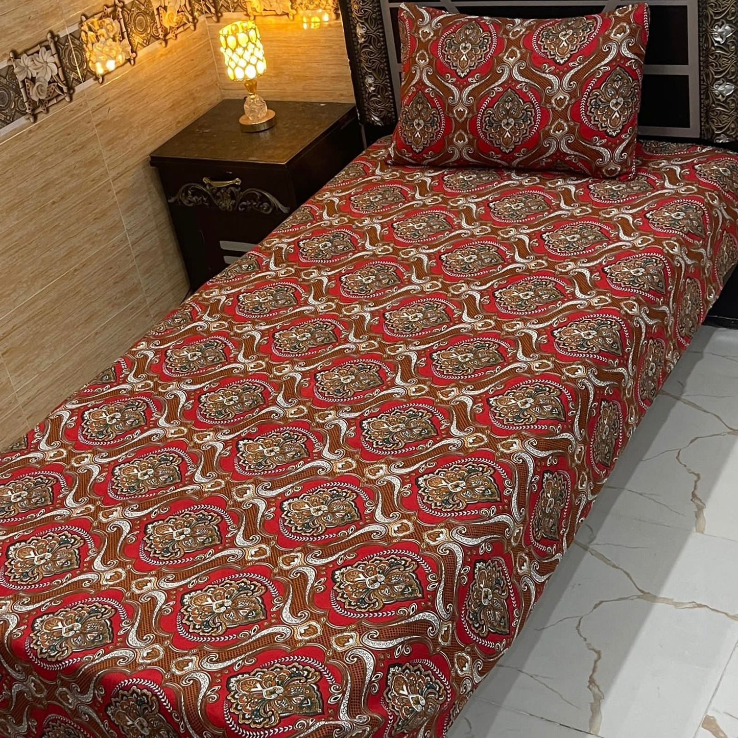 Alkaram 4Pc Mix Cotton Single Pair Bedsheets  4 colours