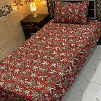 Alkaram 4Pc Mix Cotton Single Pair Bedsheets  4 colours
