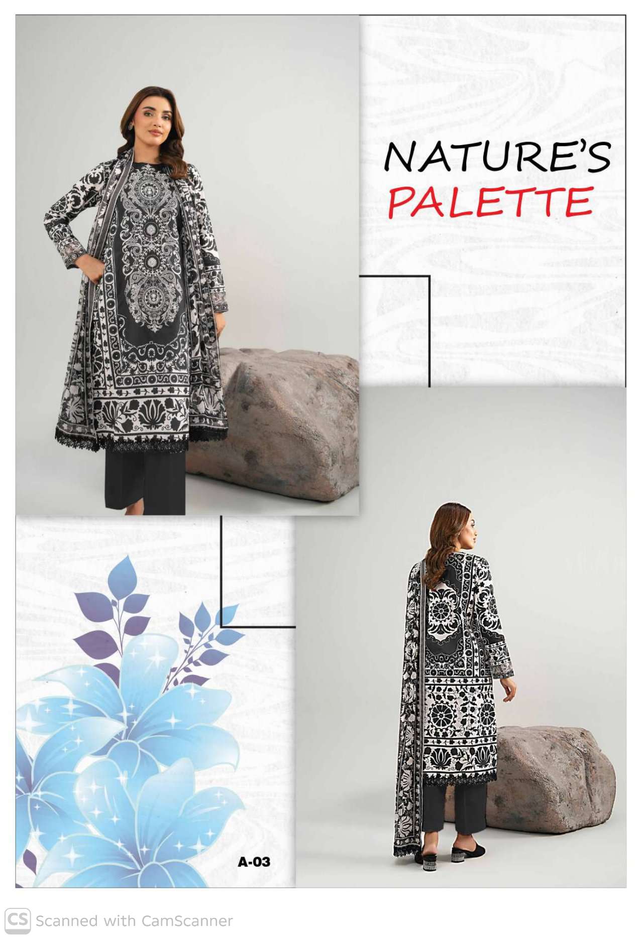 Ladies printed Karandi dress