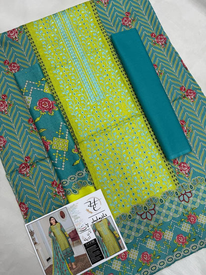 Hajra Eman, (حاجرہ ایمان) Lawn 90/70, Pannel sequence Embroidered 40 design and color