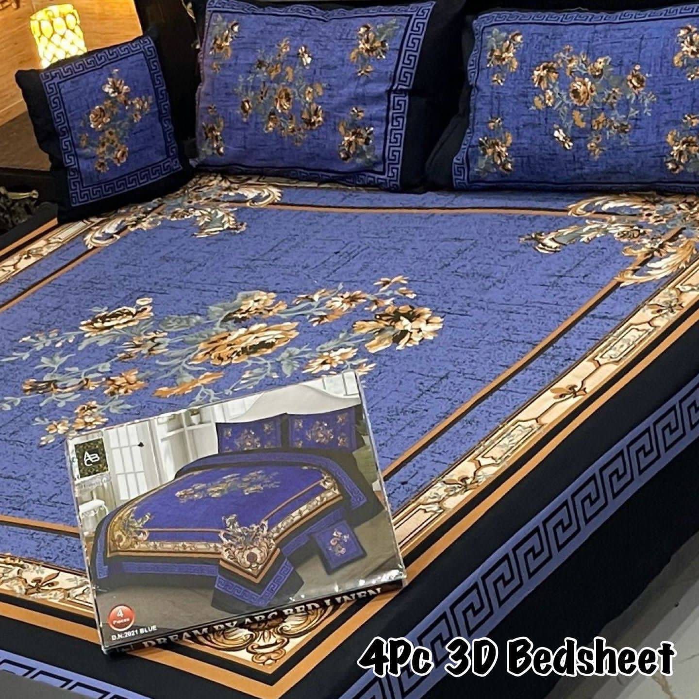 4Pc 3D Panel Bedsheet 25 design
