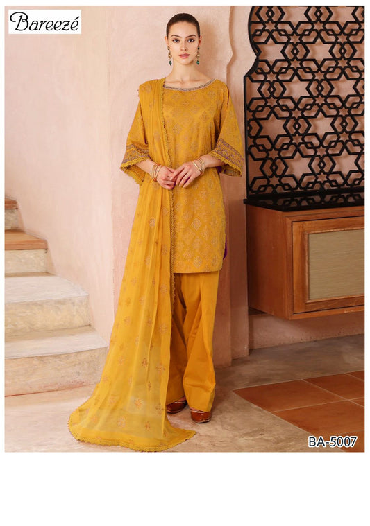 BAREEZE🟡 *FABRIC*LAWN 90/70*3pc