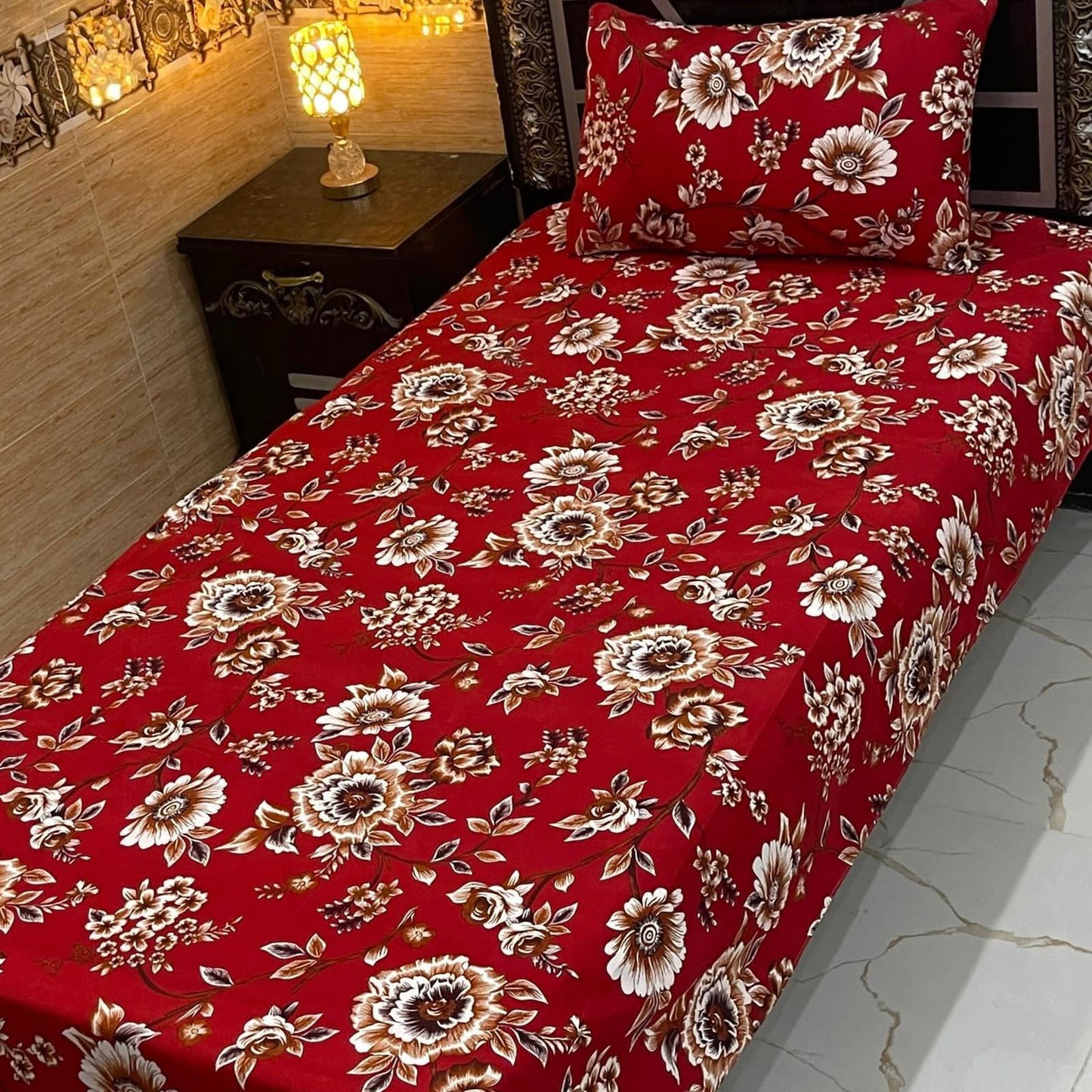 Alkaram 4Pc Mix Cotton Single Pair Bedsheets  4 colours