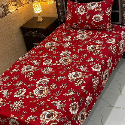 Alkaram 4Pc Mix Cotton Single Pair Bedsheets  4 colours