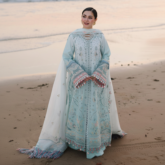 Qalamkar,Front Full Heavy Multi-Head Embroidered