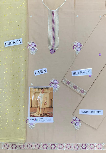 Lawn Eid collection 3pc Kids