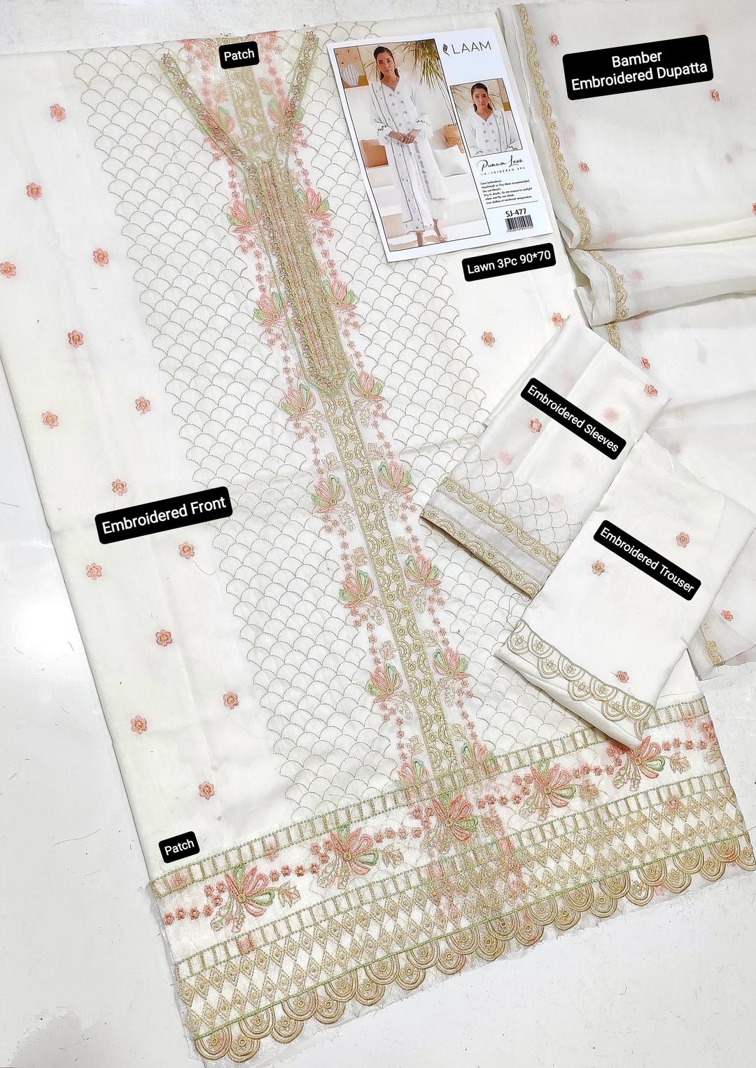 Women's embroidered unstitched dress