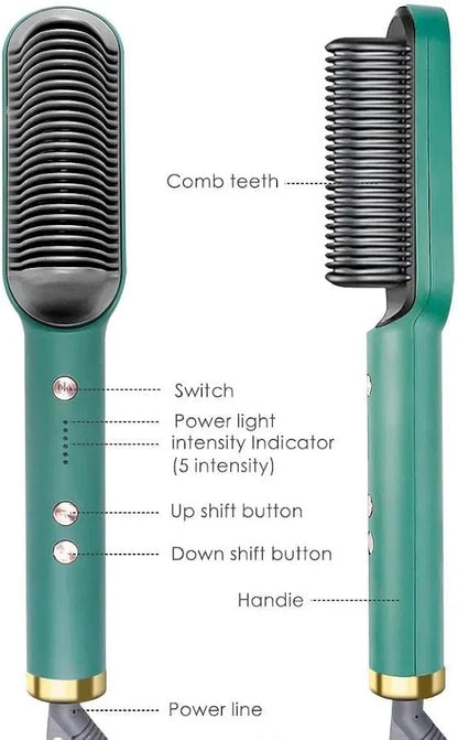 Electric hair dryer and straightener brush