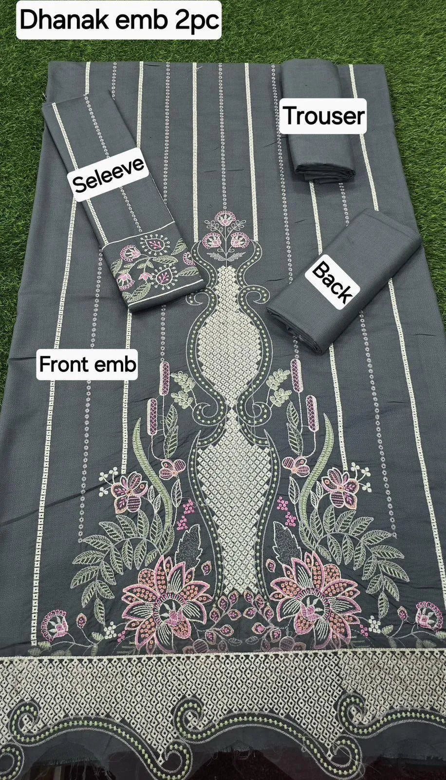 3 women's embroidered unstitched suit