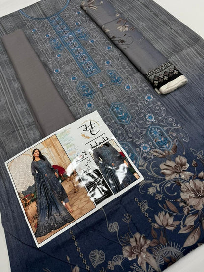 Hajra Eman, (حاجرہ ایمان) Lawn 90/70, Pannel sequence Embroidered 40 design and color
