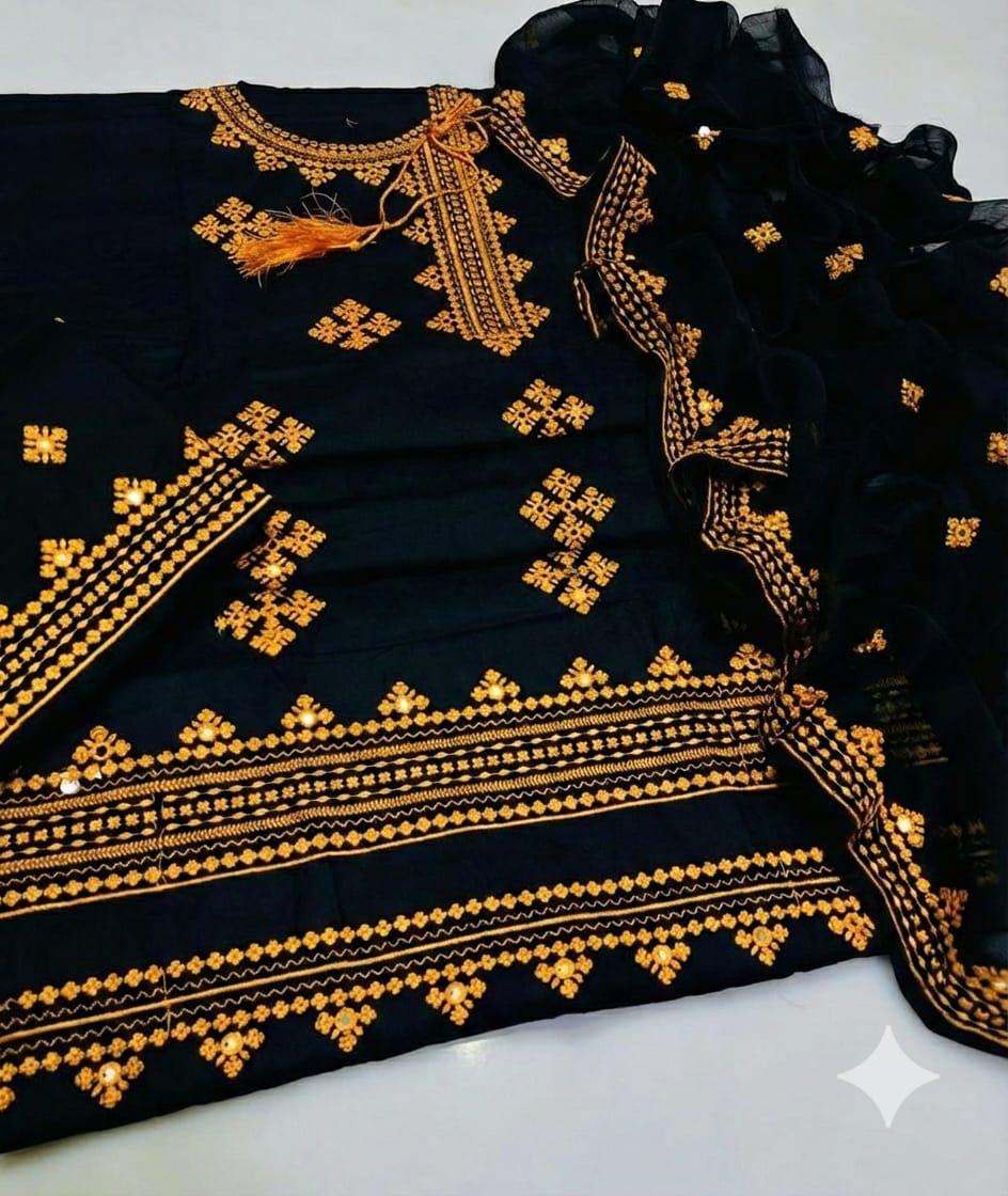 New arrival Lawn, cross Stitch side gala,9mm, Embroidered