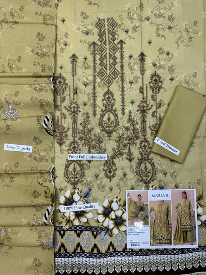 MARIA.B digital printed and Front head embroidered Lawn, new arrival