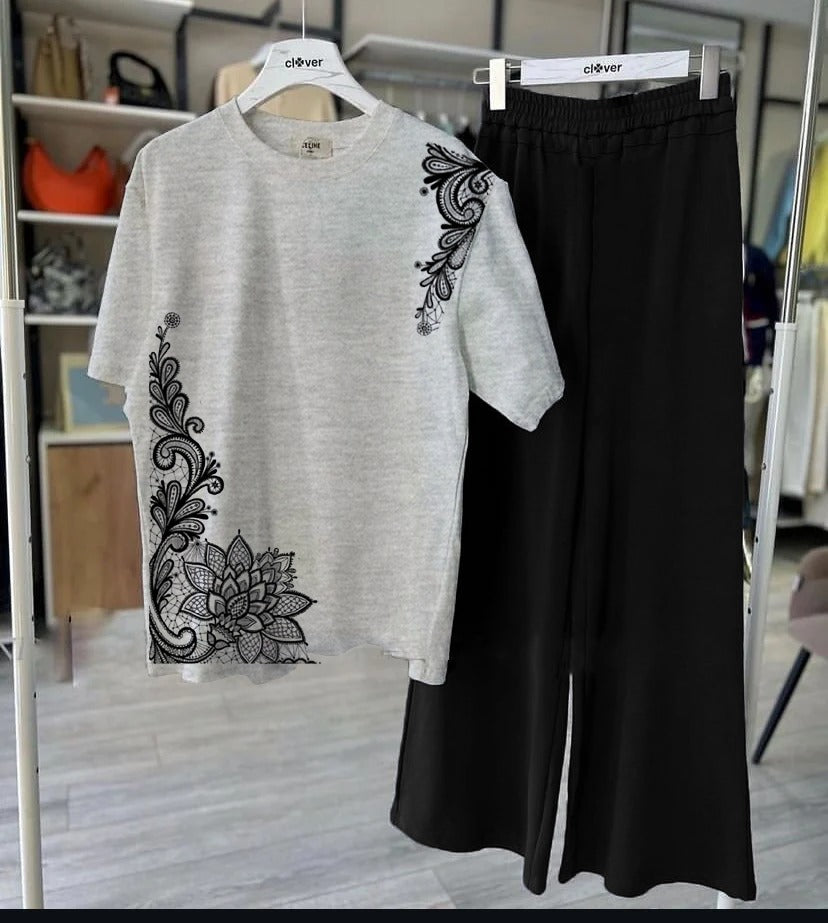 New Cotton Jersey,Flower Printed Night Suits for Girls and Women