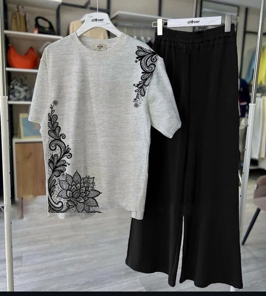 New Cotton Jersey,Flower Printed Night Suits for Girls and Women