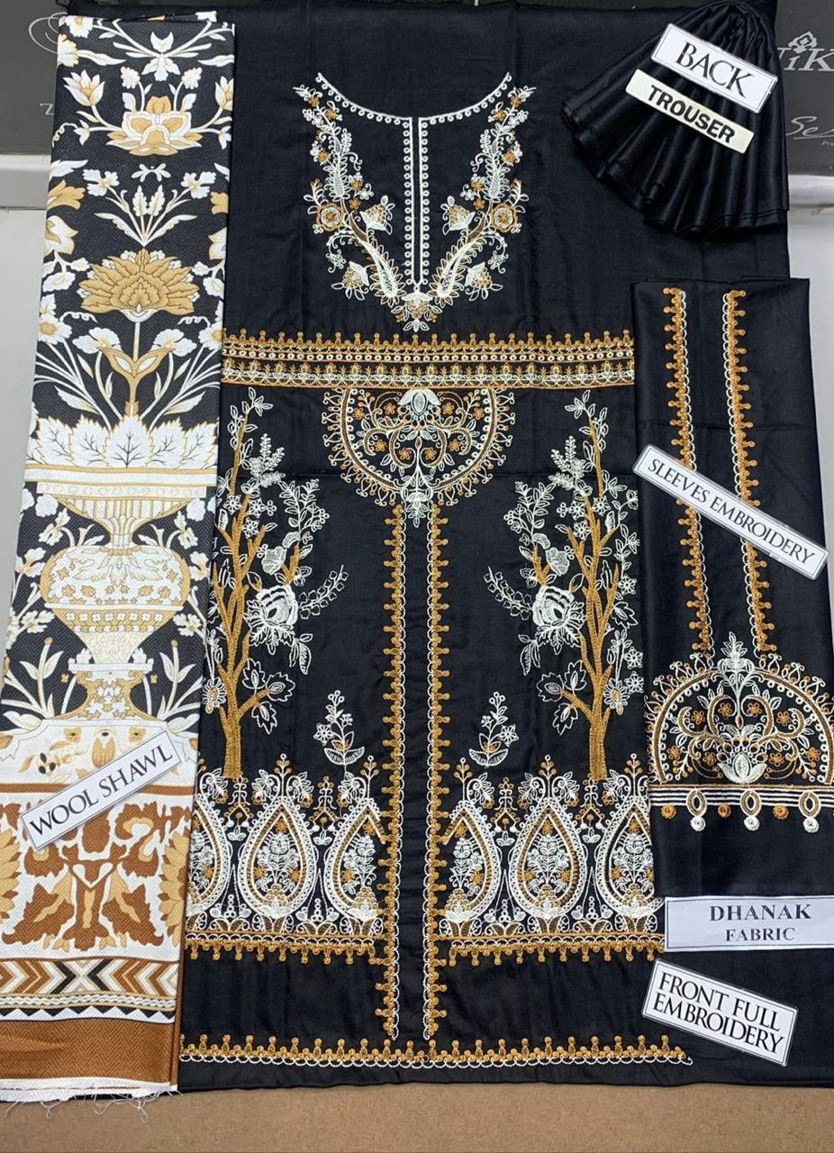 Women's embroidered unstitched dress 3pcs winter collection