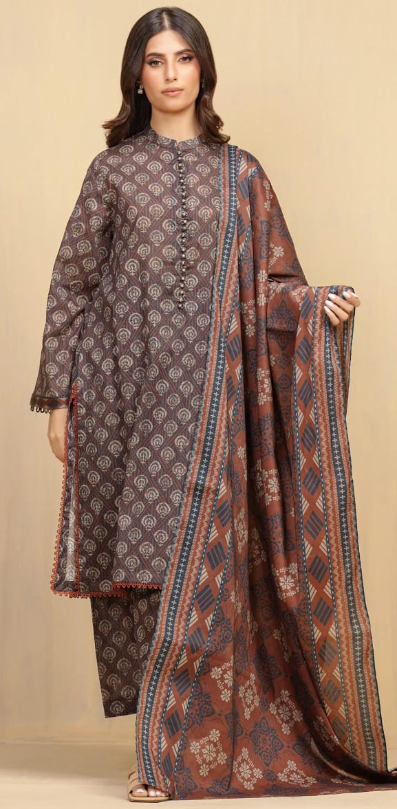 edenrobe,Digital Printed Lawn Shirt & Trouser With, Printed Lawn Dupatta