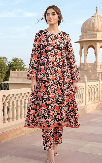 RUPAS, Digital Print Superior Lawn All-Over Print Shirt & Trouser