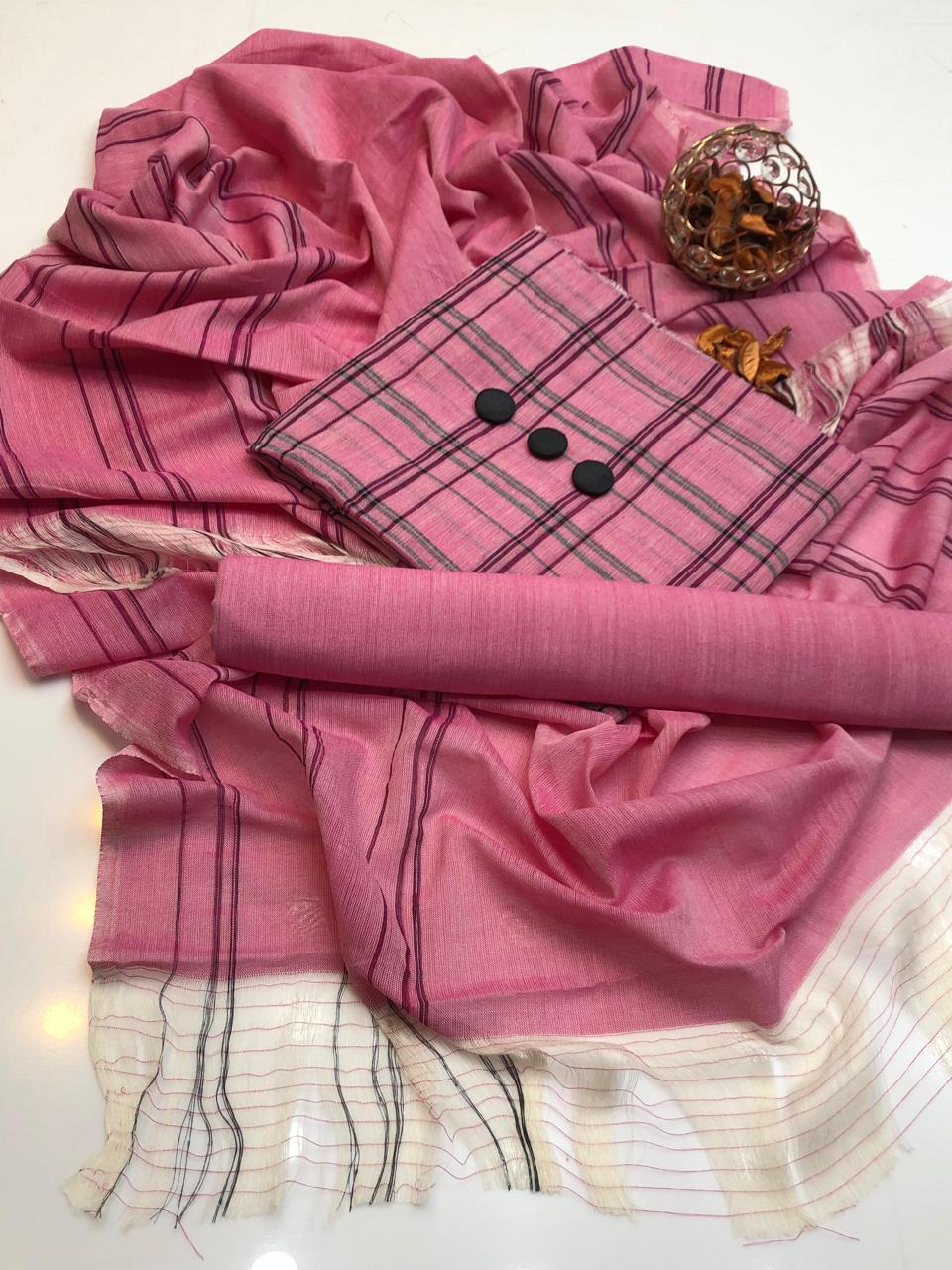 Soft Multani Khaddi Lawn Lining Shirt, 3Pcs 7 colors