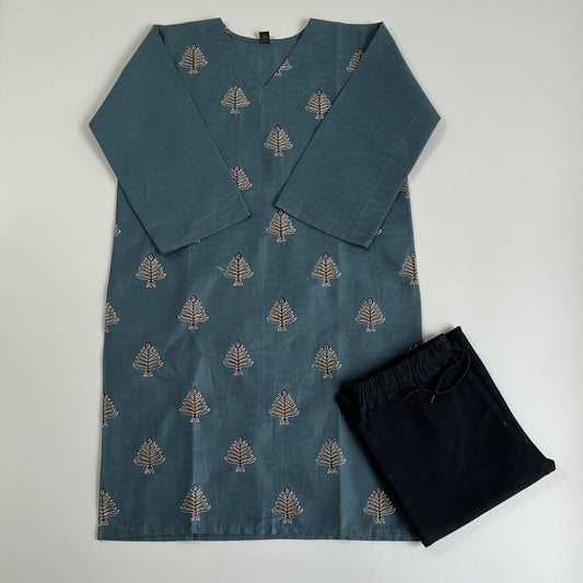 summer cotton embroided Top with baggy Jean