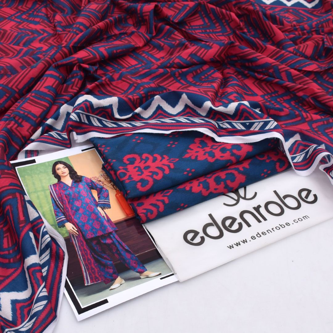 Edenrobe, Digital Printed Lawn shirt & trouser With, printed Lawn Dupatta