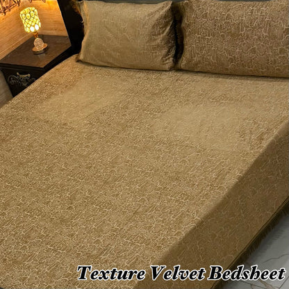 3PC Texture Velvet Bedsheet 25 colour's