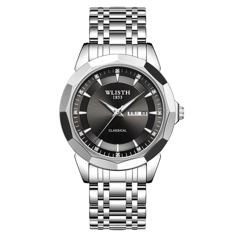 Watch Men's New Waterproof Sports Stainless Steel Belt Luminous Quartz Watch Student Fashion Trend Men's Watch Non-Mechanical Trend
