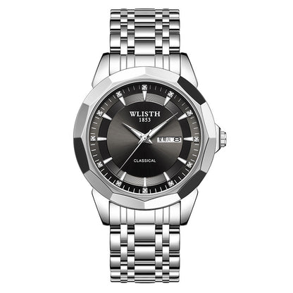 Watch Men's New Waterproof Sports Stainless Steel Belt Luminous Quartz Watch Student Fashion Trend Men's Watch Non-Mechanical Trend