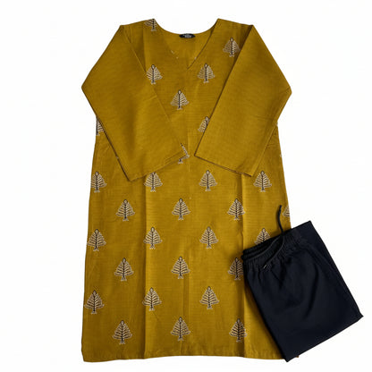 summer cotton embroided Top with baggy Jean
