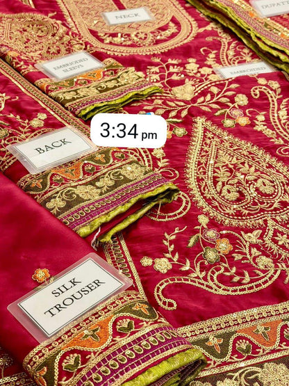 ANEELAS* CHARMEUSE SILK COLOR PINK TO REDDISH