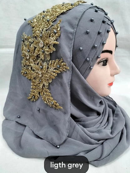 Ladies fancy hijab, Turkish model, elegant for formal occasion