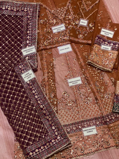 Brand FARASHA*Fabric overview*
Complete Net frock with Shamose Silk trouser