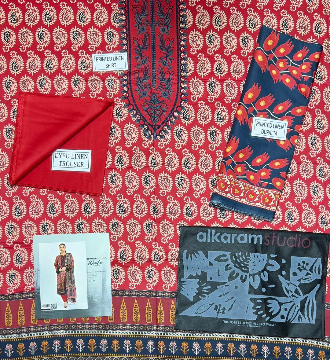 Ladies elegant printed Khaddar 3PCs