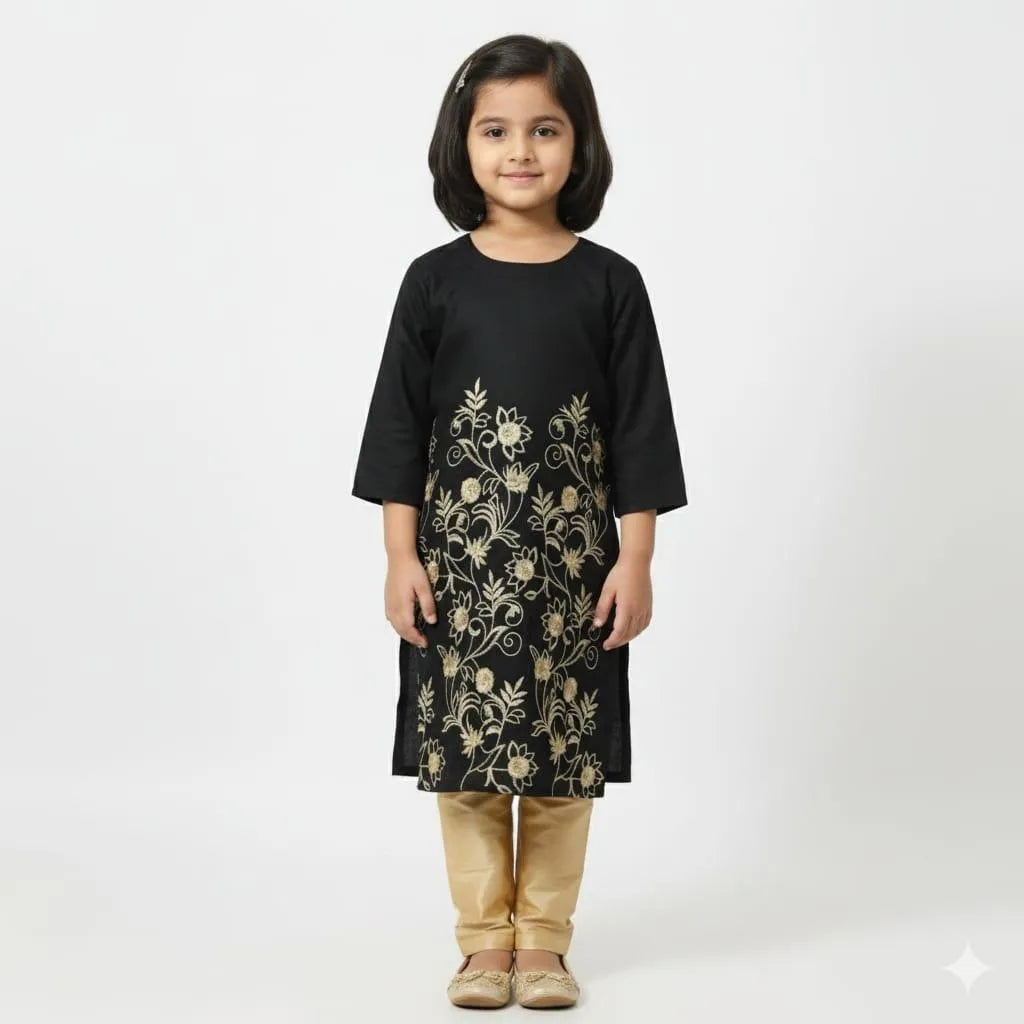 Girls lawn embroidered trouser and shirt