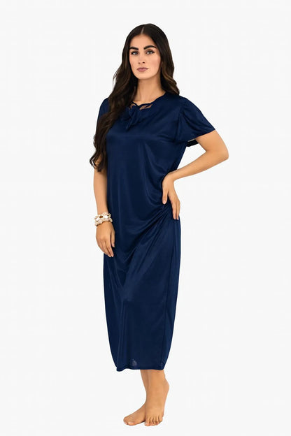 Women fine Silk Shirt & trouser sleep wear v-neck free size