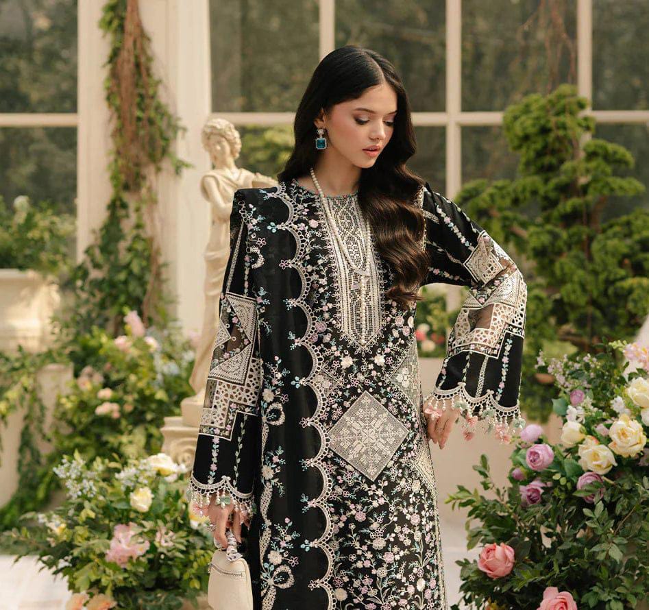 BIN ILLYAS Premium Lawn Suit with Chiffon Embroidered Dupatta