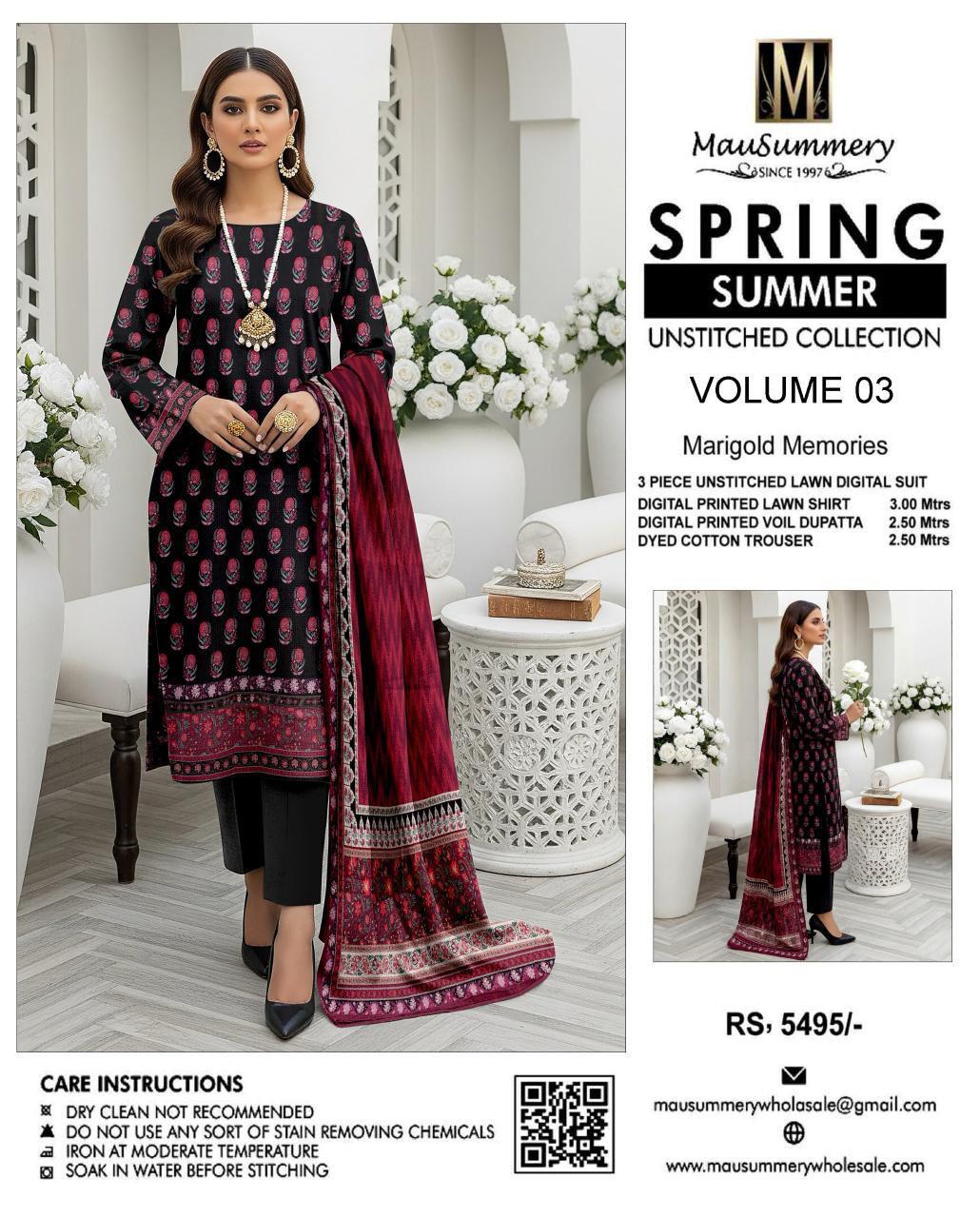 Mausummery,digital lawn shirt, plain dyed trouser,lawn dupatta