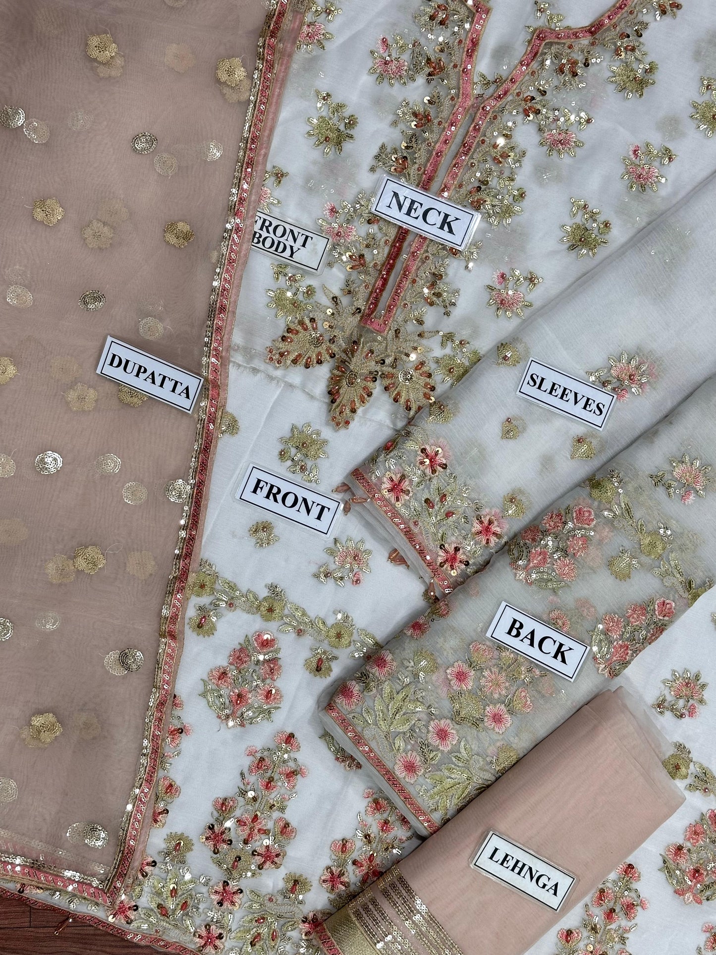 DEEPAK PERWANI, Unstitched (Replica), Body & Frock: CHIFFON