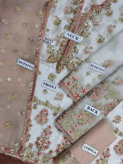 DEEPAK PERWANI, Unstitched (Replica), Body & Frock: CHIFFON