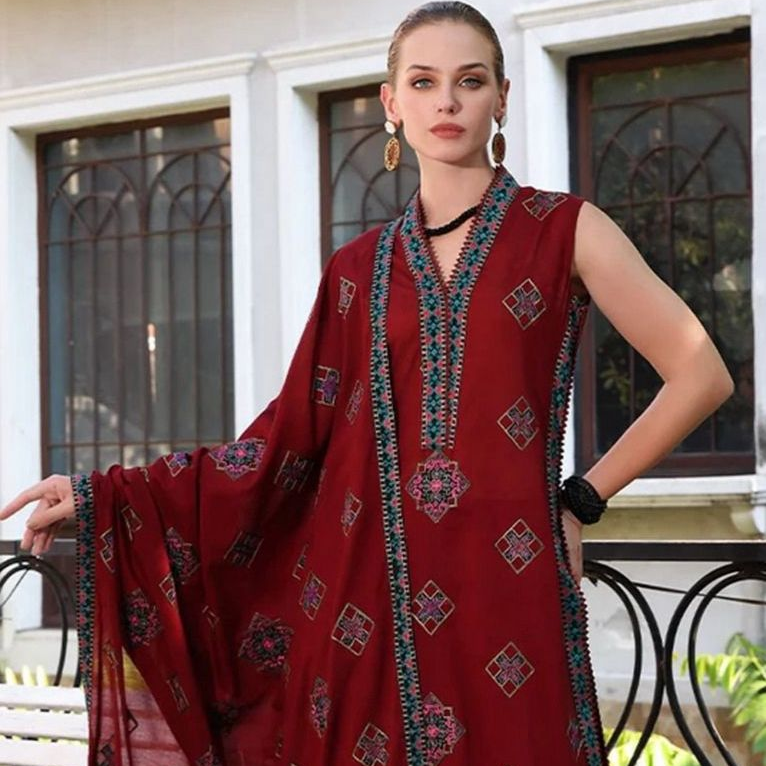 Bareezè, Fine Quality Lawn with Chiffon Emb Dopatta,3 Pcs Suit