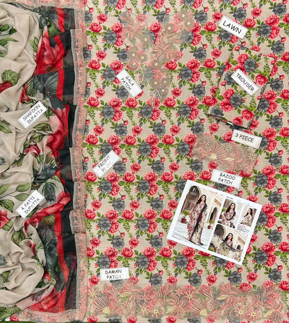 Nureh Summer outfit
Lawn collection 2026, 03 PCS unstitched* printed lawn 90/70*