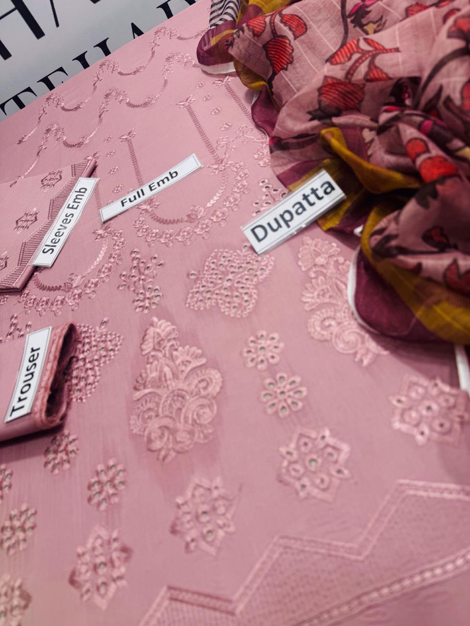 Women unstitched dress 3pcs