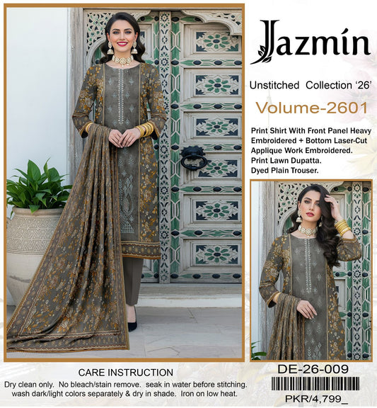 Fine fiber lawn 90/70*
Front Panel full Embroidered ,Printed