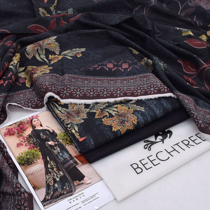 Beechtree, Digital Printed Chamki Lawn Shirt With Chamki Lawn Dupata Plain Dyed Trouser