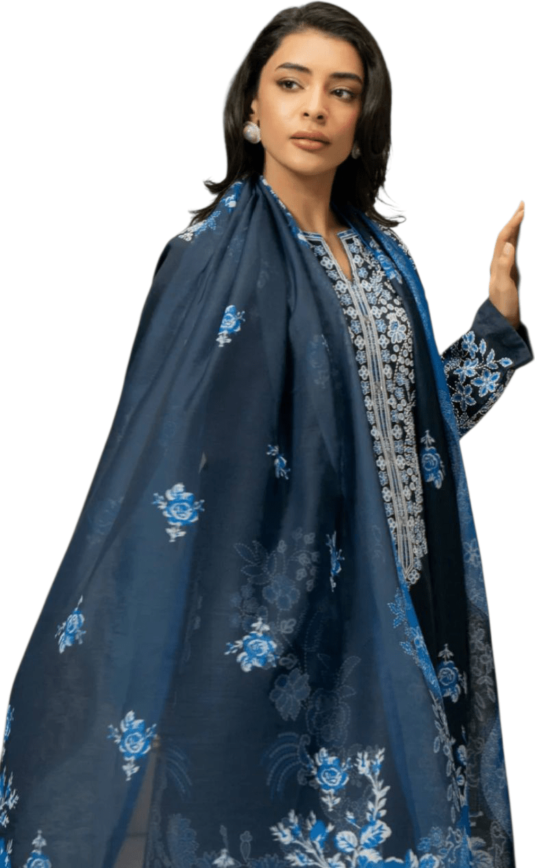 3 piece Cambric suit Printed Pret