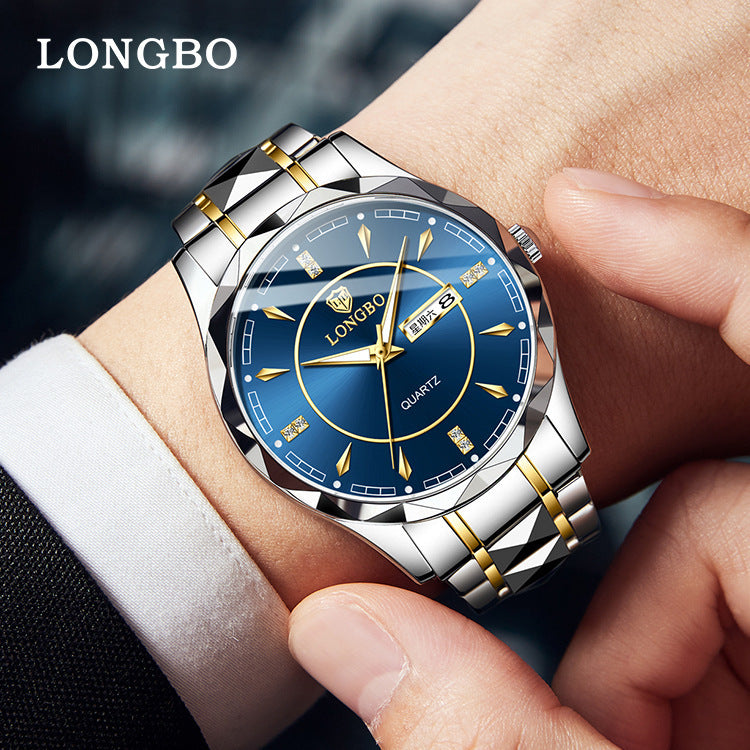 Longbo Brand Men's Quartz Waterproof Watch: Simple Casual Couple Watch.