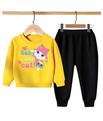 Baby cute cat Printed shirt& pant set